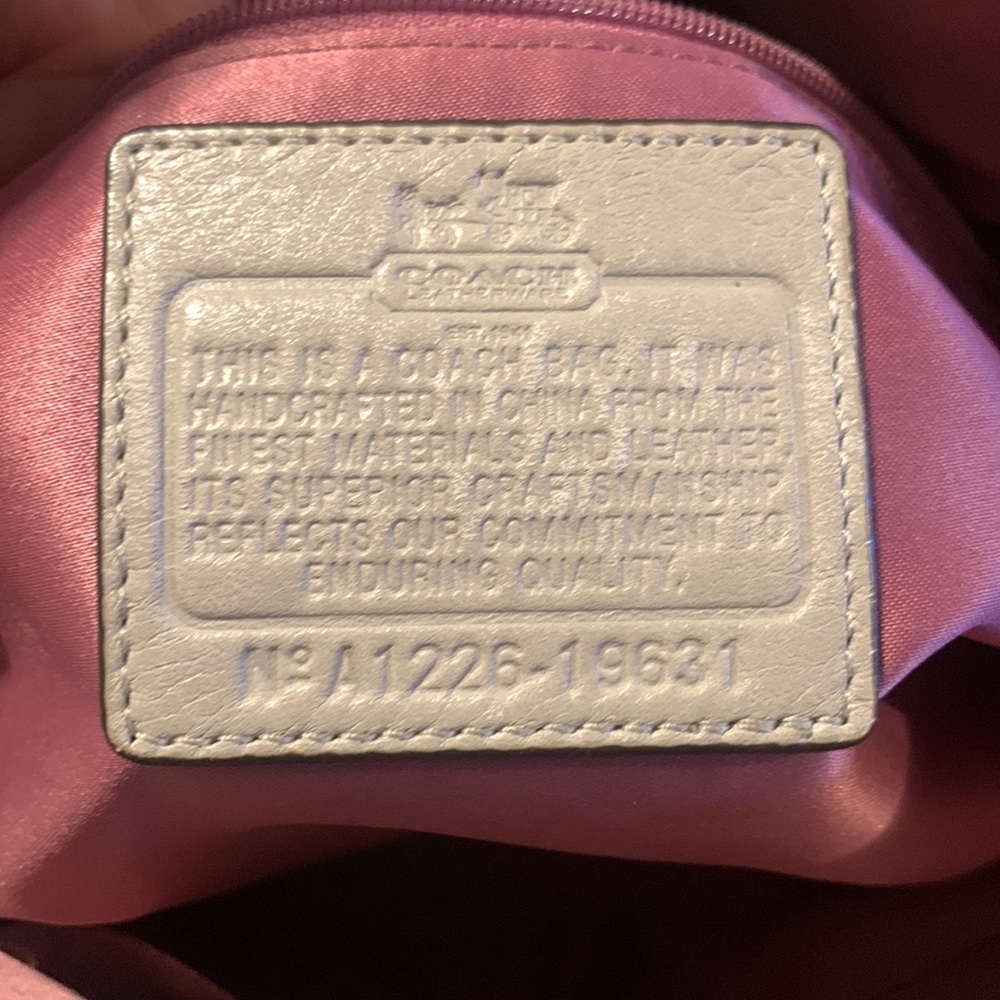 COACH MADISON SOPHIA PURSE IVORY CREAM WITH SNAKE PYTHON PRINT TRIM - Picture 8 of 14